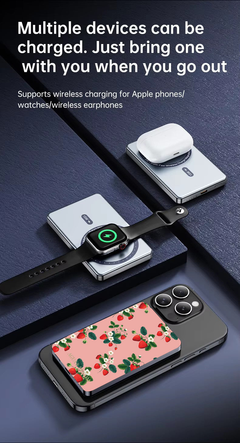 Strawberries & Champagne Magnetic Power Bank