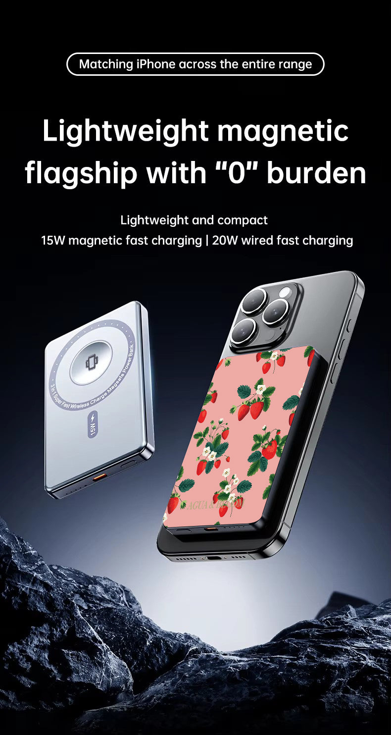Strawberries & Champagne Magnetic Power Bank