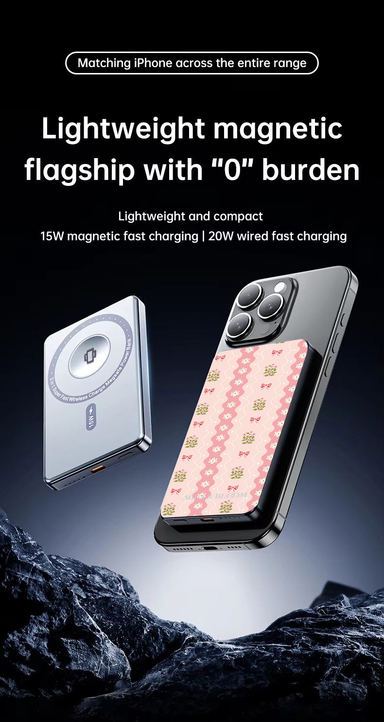 Provence Rosebud Magnetic Power Bank