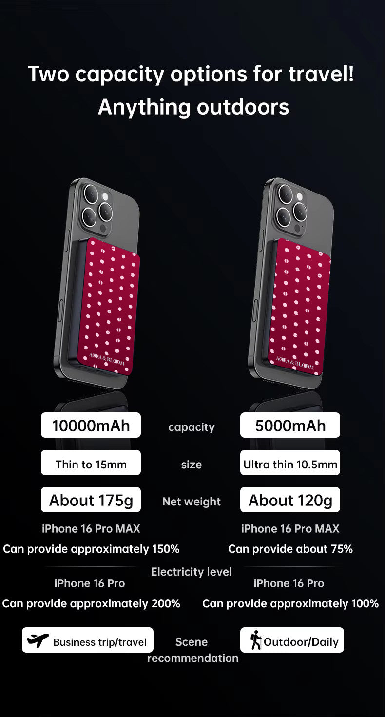 Pink Pop Burgandy Magnetic Power Bank