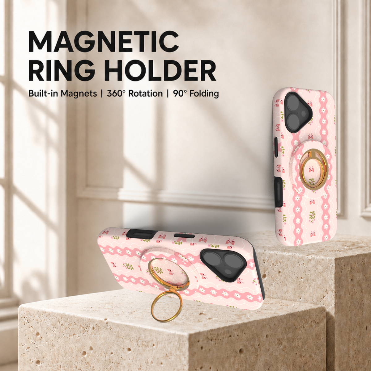 Provence Rosebud Magnetic Ring Holder