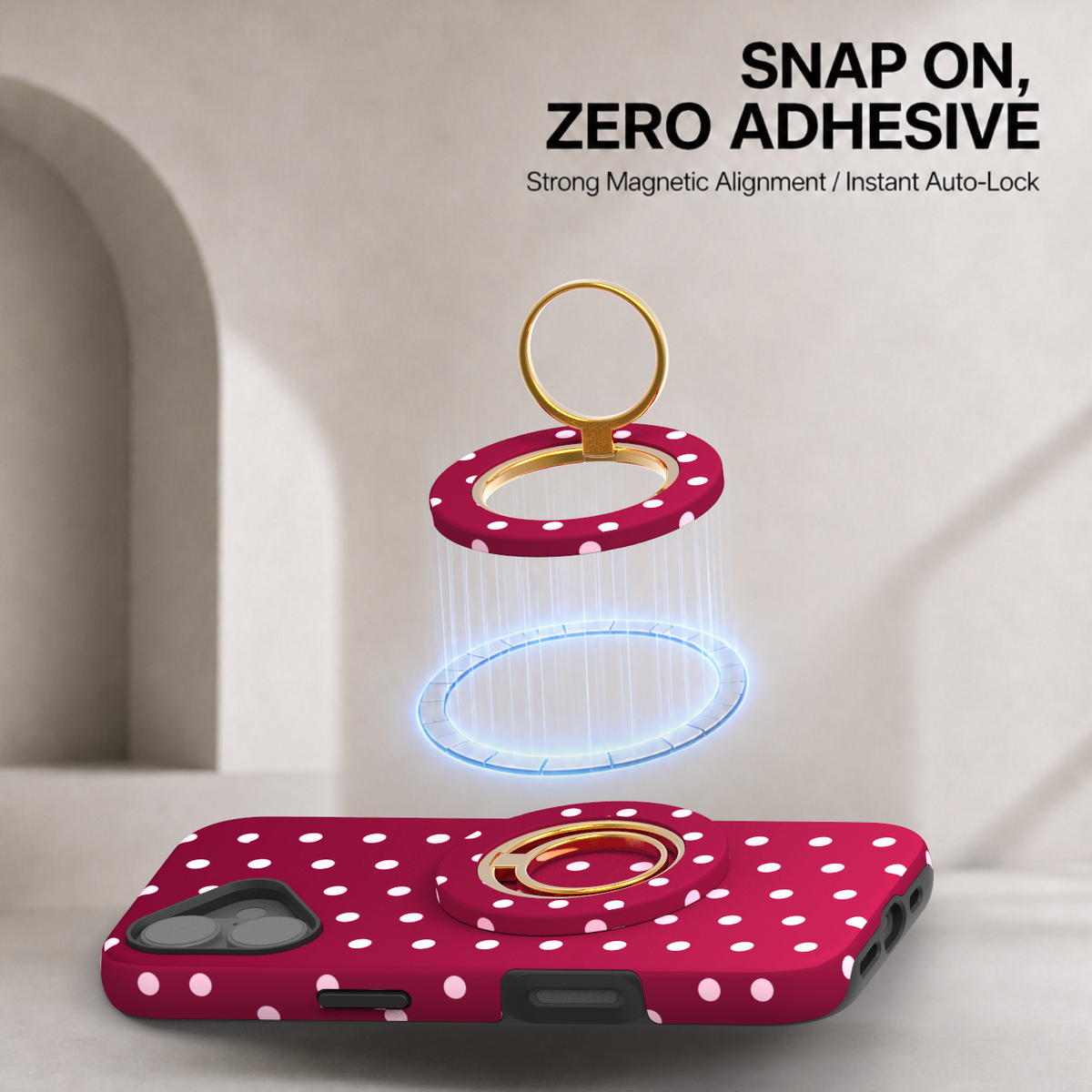 Pink Pop Burgandy Magnetic Ring Holder