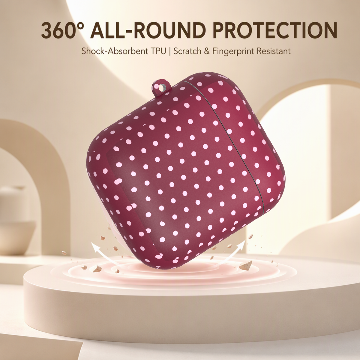 Pink Pop Burgandy AirPods Case